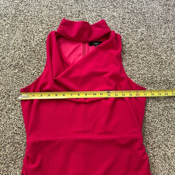 Lulu's Flaunt Your Figure dark pink sleeveless cut-out mini dress size M - Picture 11 of 12